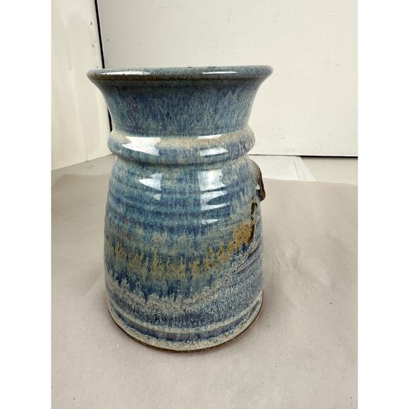 Crock Utensils Pottery Red Duck Gray Browns Sedona Arizona Glazed Signed - Picture 8 of 9